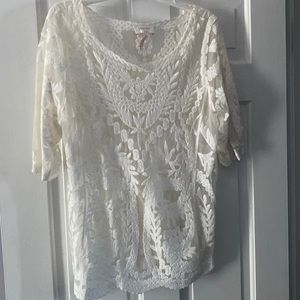 Embroidered sheer top